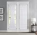 LinenZone Luxury Sheer French Door Curtains. 2 Faux Linen White French Door Curtain Panels with 2 Tiebacks. Door - Image 2