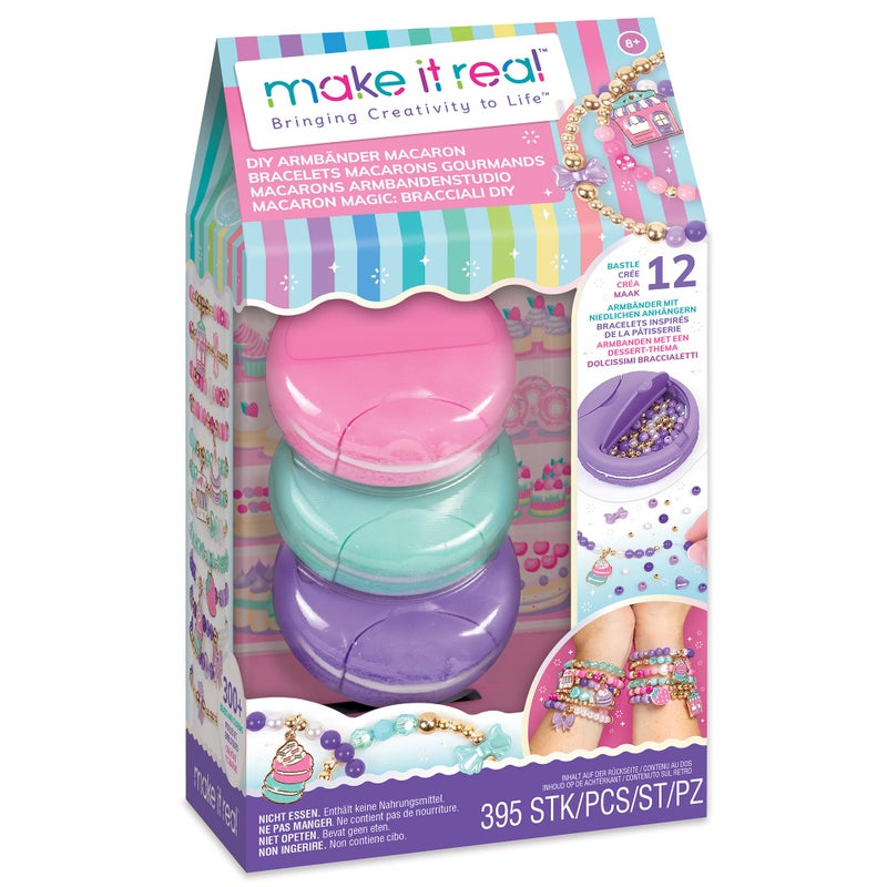 Make It Real Macaron Bracelet Maker 395pc DIY Jewelry Craft Kit Design Make 12 Dazzling Bracelets DessertThemed Beads Charms GirlsKids 8 - Image 3