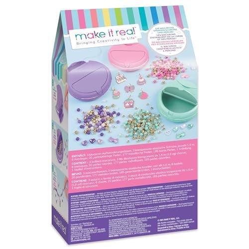 Make It Real Macaron Bracelet Maker 395pc DIY Jewelry Craft Kit Design Make 12 Dazzling Bracelets DessertThemed Beads Charms GirlsKids 8 - Image 5