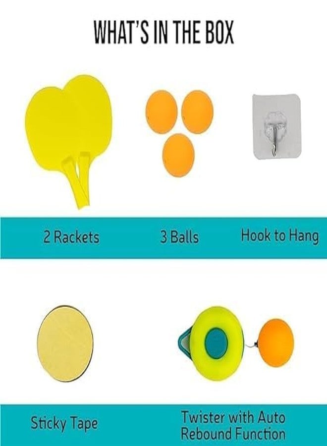 Samip Hanging Table Tennis Self Training Indoor Gaming 2 Racket & 5 Practice Ball Portable - Double Sparring Hanging Toys Parent Child Interaction Indoor Toys for Kids - Image 5