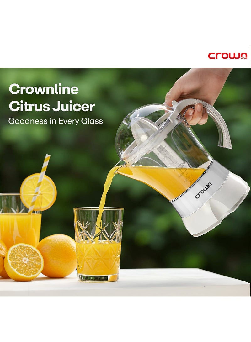 Crownline CJ-442 Electric Citrus Juicer, 1.2L Capacity, Dual Cone System with Pulp Control, 30W Fresh Juice Maker 1.2 L 30 W CJ-442 white - Image 2