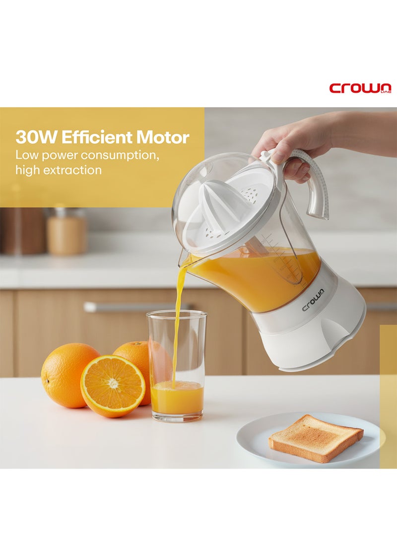 Crownline CJ-442 Electric Citrus Juicer, 1.2L Capacity, Dual Cone System with Pulp Control, 30W Fresh Juice Maker 1.2 L 30 W CJ-442 white - Image 5