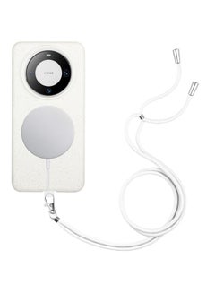 Zaboon Case For Huawei Mate 60 Pro Wheat MagSafe Magnetic Straw Material + TPU Phone Case with Lanyard  - Image 1