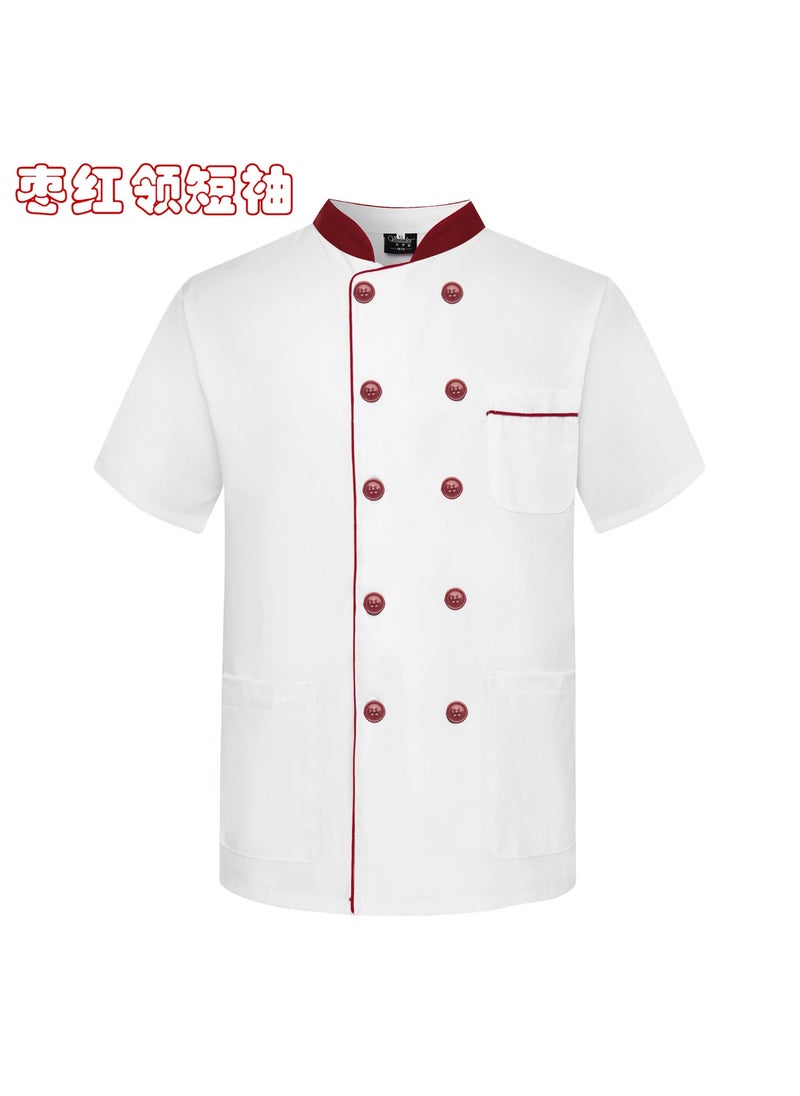 NIBEMINENT - Unisex Chef Uniform Professional Chef Uniform with Stand Collar  Sleeves Double Breasted Design for Restaurant for Men - Image 1