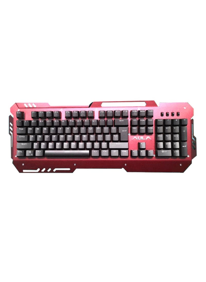 Mechanical Keyboard SI-2009S features a red and black color scheme , It connects via USB for pc and office computer