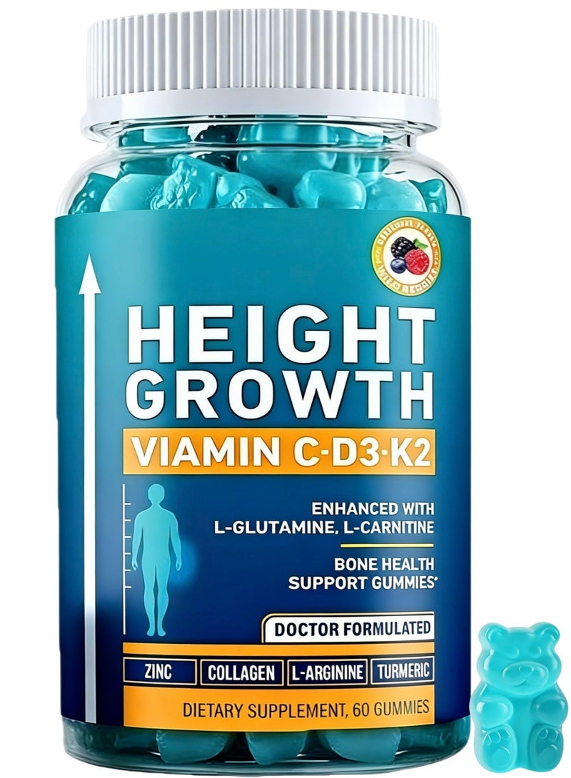 بيودي علكات الارتفاع لزيادة نمو الطول إلى أقصى حد مع الكالسيوم لقوة العظام، مكمل طبيعي أطول لزيادة نمو العظام خاليًا من هرمون النمو - Image 1