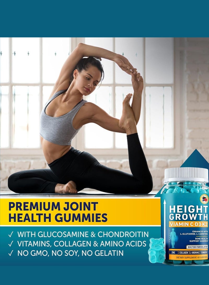 بيودي علكات الارتفاع لزيادة نمو الطول إلى أقصى حد مع الكالسيوم لقوة العظام، مكمل طبيعي أطول لزيادة نمو العظام خاليًا من هرمون النمو - Image 3