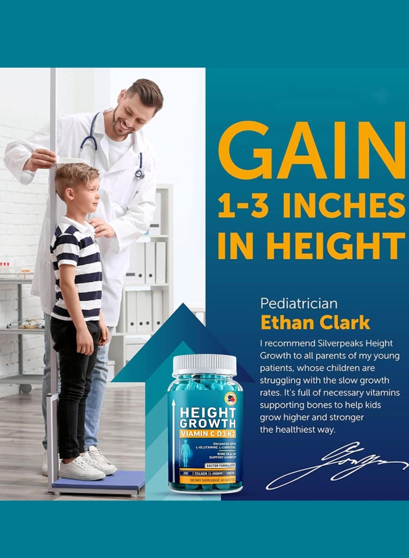 بيودي علكات الارتفاع لزيادة نمو الطول إلى أقصى حد مع الكالسيوم لقوة العظام، مكمل طبيعي أطول لزيادة نمو العظام خاليًا من هرمون النمو - Image 2
