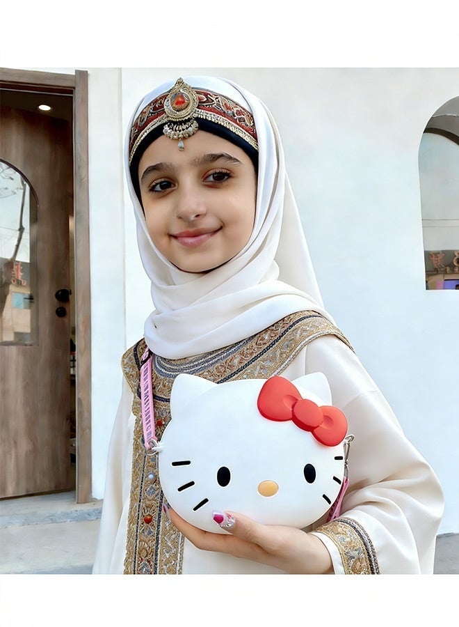 هالو كيتي حقيبة كروسبودي سيليكونية بتصميم قطة كاواي، ناعمة ومقاومة للماء، حقيبة كتف برسومات كرتونية، حقيبة صغيرة لتخزين الأغراض الأساسية للبنات، مثالية للمدرسة والتسوق واللعب وحفلات أعياد الميلاد والسفر والاستخدام اليومي، هدية مثالية - Image 3