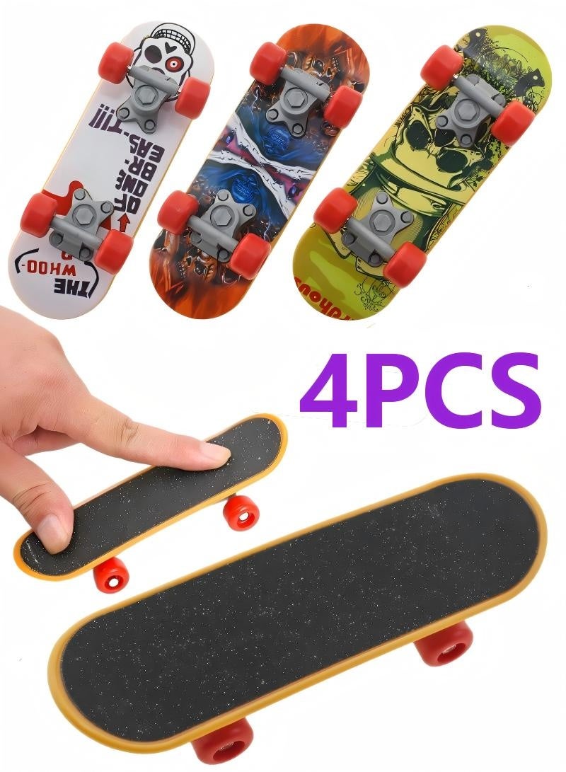 ألواح تزلج للأصابع، مجموعة ألواح تزلج صغيرة للأصابع مكونة من 4 قطع، ألواح تزلج للأصابع، ألواح تزلج صغيرة للعب، ألواح تزلج للأصابع للأطفال، ألواح تزلج للأصابع للعب الحر على الطاولة (لون عشوائي) - Image 1