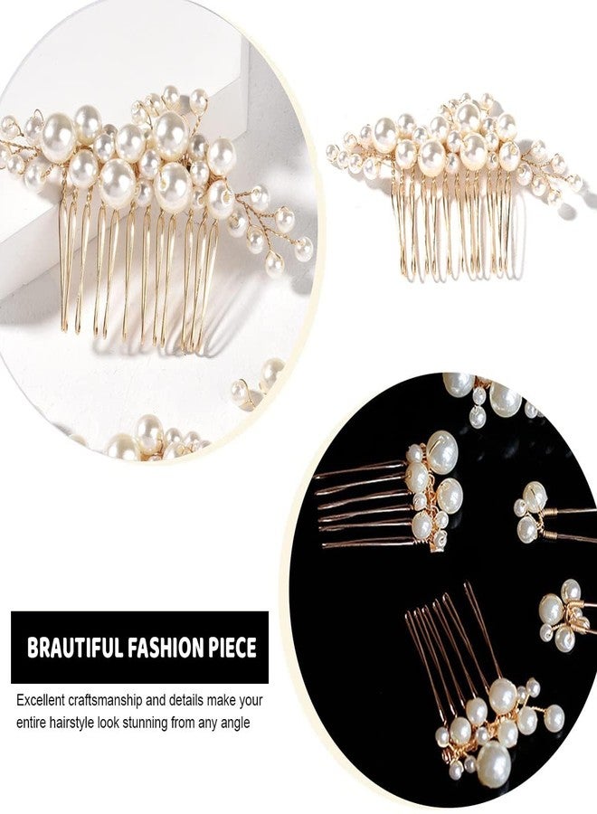 JOGIDO 5Pcs Faux Pearl Wedding Hair Accessories for Women - Bridal Hair Pins, Juda Hair Pins & Comb Clips for Stylish Hair Bun, Bridesmaid & Party Looks - Image 4