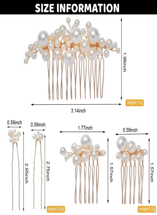 JOGIDO 5Pcs Faux Pearl Wedding Hair Accessories for Women - Bridal Hair Pins, Juda Hair Pins & Comb Clips for Stylish Hair Bun, Bridesmaid & Party Looks - Image 2