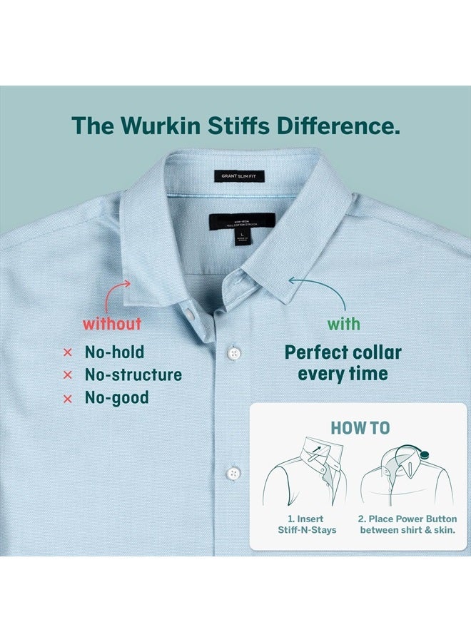Würkin Stiffs Stiff-N-Stay Magnetic Collar Stays for Men – 2.0” and 2.5" Plastic Power Stays, 2 Pair Set with Case - Adjustable & Durable Shirt Collar Straighteners - As Seen on Shark Tank - Image 5