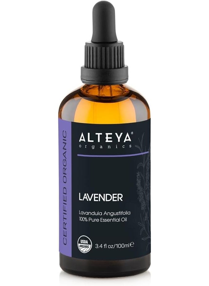 Alteya Alteya Organics Lavender Oil USDA Certified Organic Essential Oil, 3.4 Fl Oz/100 mL Steam-Distilled Lavandula Angustifolia Aromatherapy Oil 
