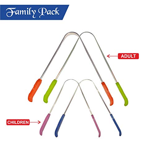 Nurpi steel Tongue Cleaners for adult & children (happy family) pack of 4 - Image 2