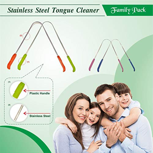 Nurpi steel Tongue Cleaners for adult & children (happy family) pack of 4 - Image 3