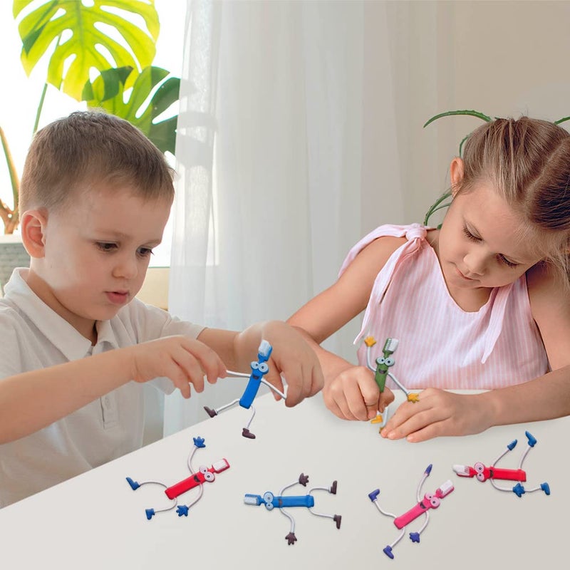 ArtCreativity Bendable Toothbrush Figures - 12 Dental Toys for Kids, Dentist Office Giveaways, Toothbrush Toys & Party Favors, Stress Relief Fidget Toys, PiÃ±ata Fillers - Image 4