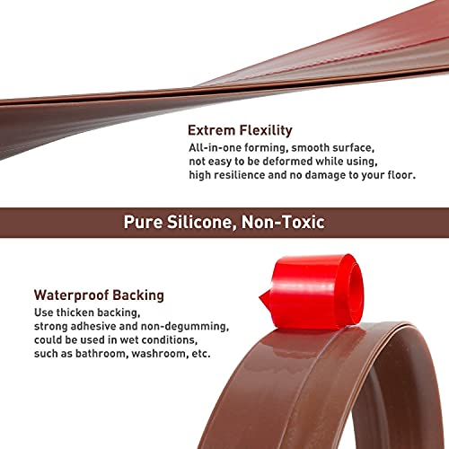 Niyam Self-Adhesive Silicon Door/Window Shield Tape Door Bottom Sealing Strip Weather Stripping Door Seal Strip for Air Gap Cockroach Insect Bugs Draft Stopper Waterproof and Soundproof (1 m, Brown) - Image 4