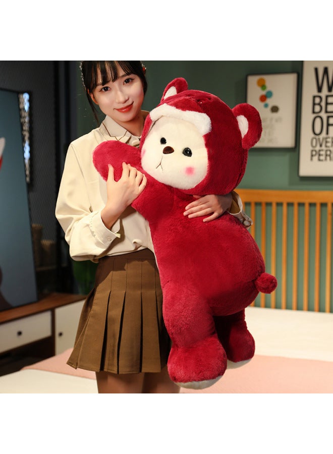 Strawberry Bear Doll Bear Cloth Doll Lina Plush Toy Teddy Bear Doll Birthday Gift Sleeping Pillow Female-Specifications:Dabby Powder-Color:50cm  - Image 3