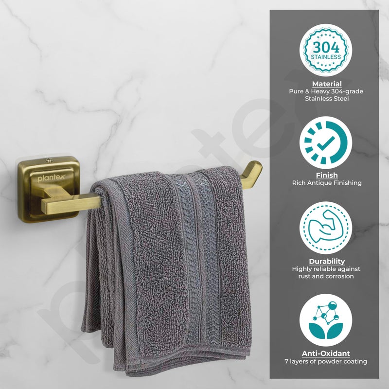 Plantex 304 Grade Stainless Steel Towel Hanger for Washbasin/Napkin Holder for Bathroom & Kitchen/Hand Towel Hanger/Bathroom Accessories - Decan (Brass Antique) - Image 3