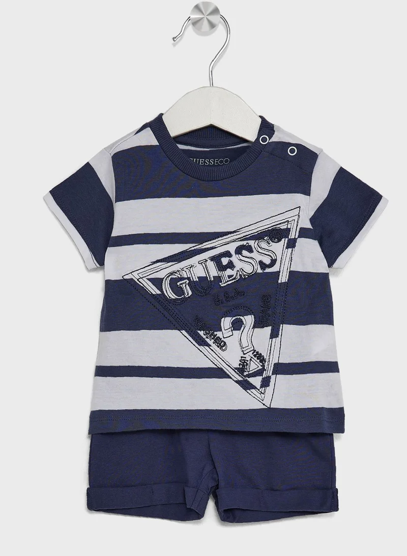 GUESS Infant Striped T-Shirt & Shorts Set