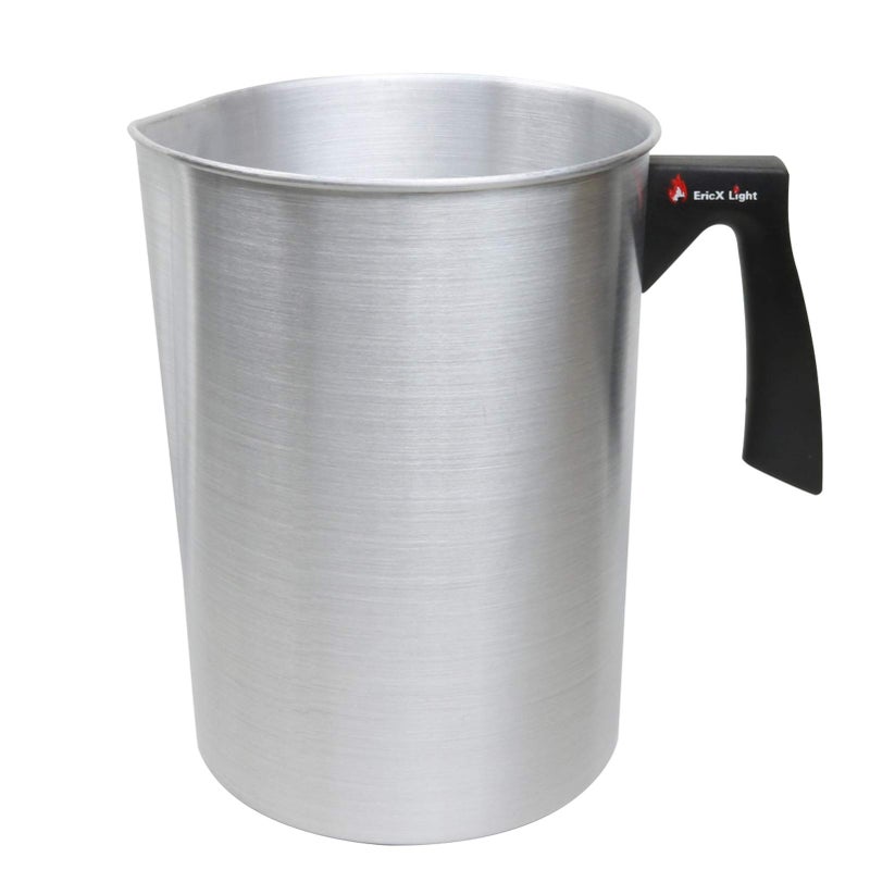 EricX Light Candle Making Pouring Pot, 4 pounds, Dripless Pouring Spout & Heat-resisting Handle Designed Wax Melting Pot, Aluminum Construction Candle Making Pitcher - Image 1