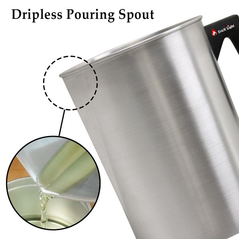 EricX Light Candle Making Pouring Pot, 4 pounds, Dripless Pouring Spout & Heat-resisting Handle Designed Wax Melting Pot, Aluminum Construction Candle Making Pitcher - Image 4