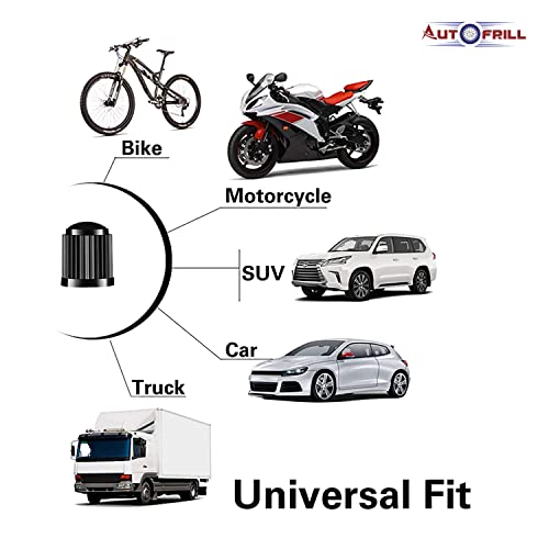 AUTOFRILL 100 Pcs Car Wheel Universal Tire Stem Covers for Cars, SUVs, Bike and Bicycle, Trucks, Motorcycles Heavy-Duty Valve Cap Stem Air Valve Caps (Pack of 100, Black) - Image 3