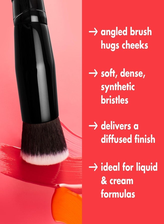 elf e.l.f. Camo Liquid Blush Brush, Angled Blush Brush Ideal For Applying & Blending Colors On Cheeks, Soft, Dense Bristles, Vegan & Cruelty-free - Image 3