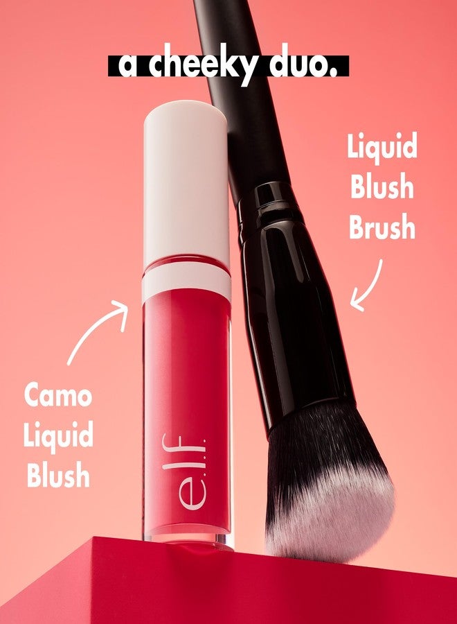 elf e.l.f. Camo Liquid Blush Brush, Angled Blush Brush Ideal For Applying & Blending Colors On Cheeks, Soft, Dense Bristles, Vegan & Cruelty-free - Image 5