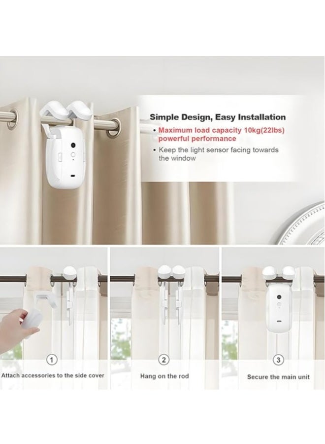 روبوت ستائر ذكي لفتح الستائر تلقائيًا مع جهاز التحكم عن بُعد فقط، محركات عالية الأداء محسّنة، روبوتات ستائر ل baar رومان، مسارات على شكل T أو U. - Image 3