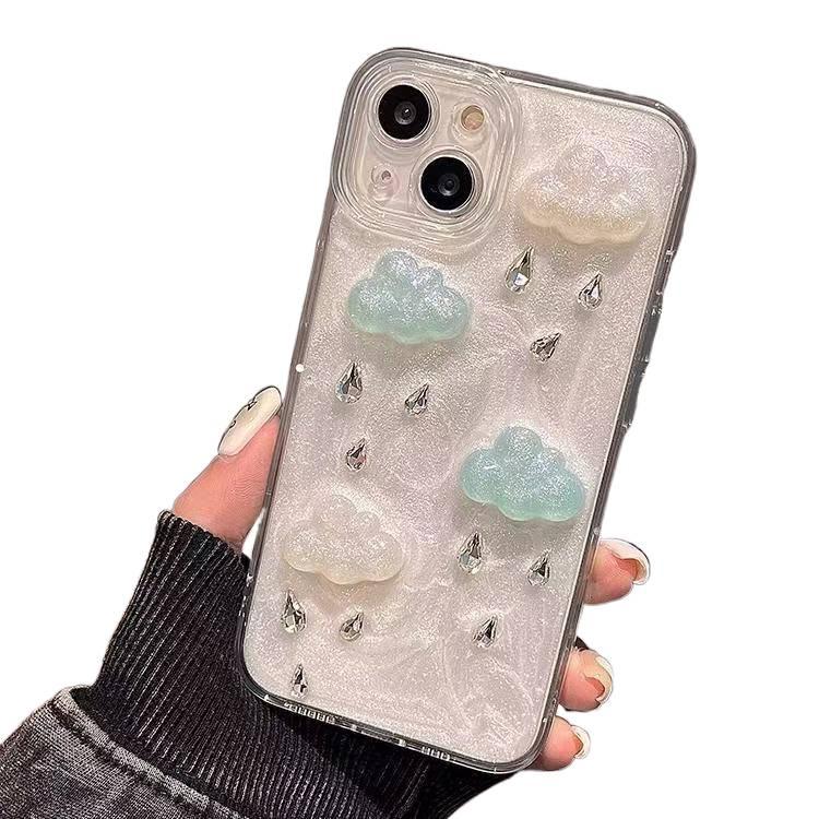 MS غطاء واقي بAcrylic لـ iPhone 12 مع حماية من السقوط وسحابة كريستال ثلاثية الأبعاد مع مقاوم للصدمات مع قطرة مطر ماسية باللون Raindrop Cloud من الأكريليك - Image 2