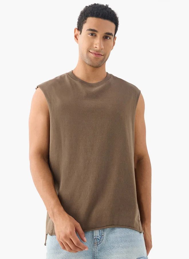Lee Cooper Lee Cooper Oversized Sleeveless T-shirt with Crew Neck