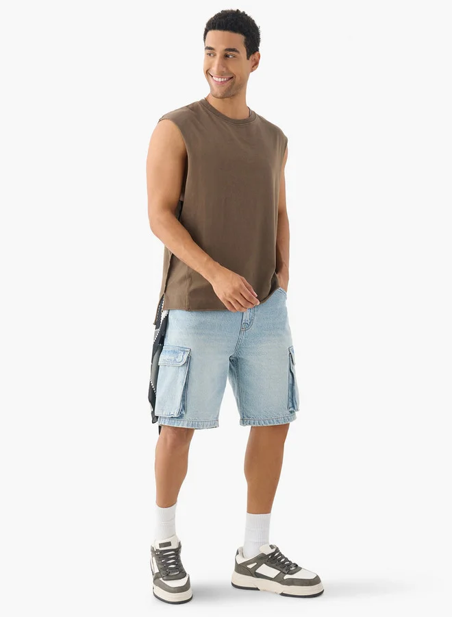 Lee Cooper Lee Cooper Oversized Sleeveless T-shirt with Crew Neck