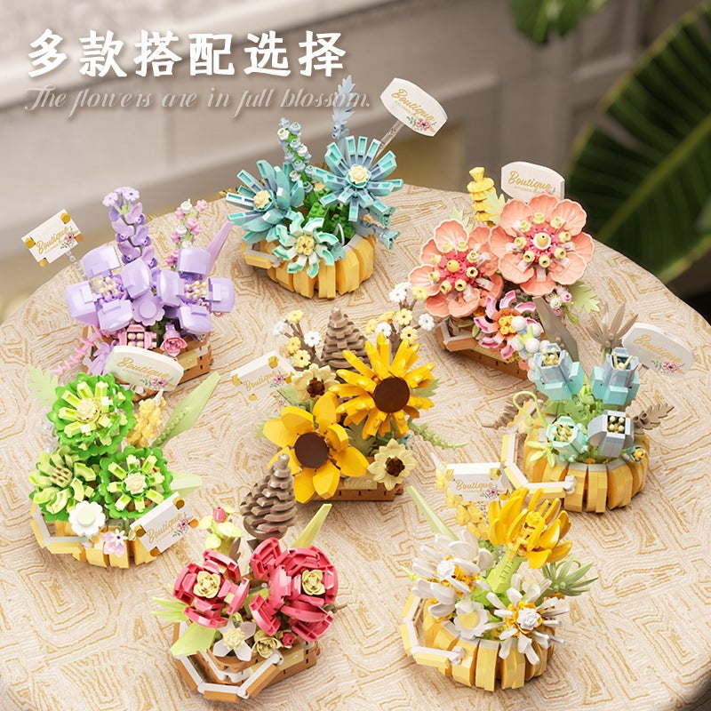 Weigao Micro Particles Assembled Creative Toys Building Blocks P1246-P1269 Flower Series Dropshipping - Image 5