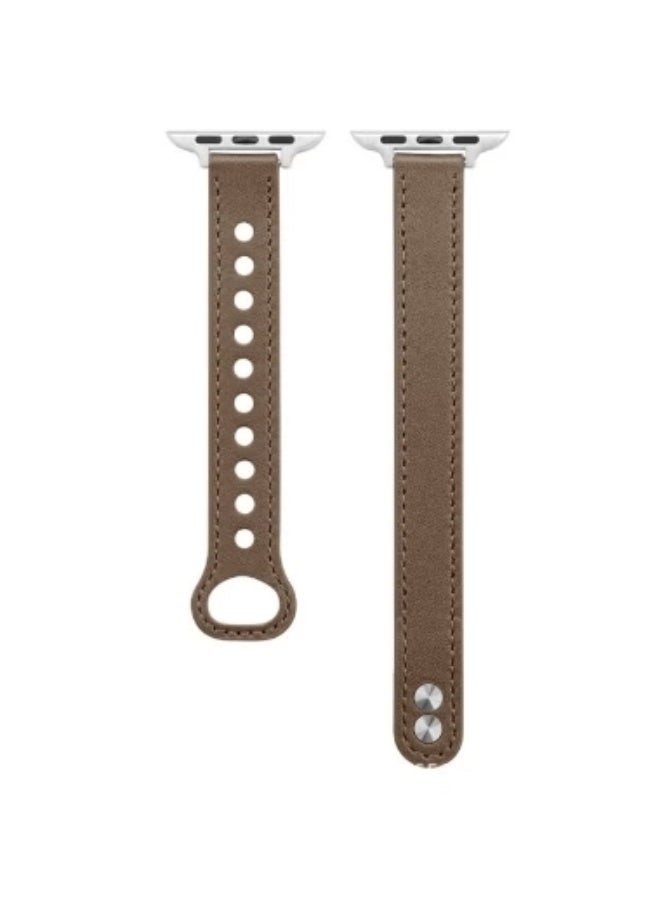 Soft Leather Breathable Casual Leather Strap Compatible With Apple Watch Strap 38mm 40mm 41mm, Women'S Adjustable Shoulder Strap Suitable For Iwatch Series Se 10/9/8/7/6/5/4/3/2/1 (coffee color)38/40/41mm - Image 4