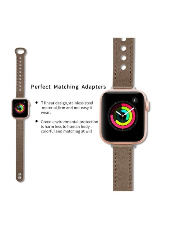 Soft Leather Breathable Casual Leather Strap Compatible With Apple Watch Strap 38mm 40mm 41mm, Women'S Adjustable Shoulder Strap Suitable For Iwatch Series Se 10/9/8/7/6/5/4/3/2/1 (coffee color)38/40/41mm - Image 5