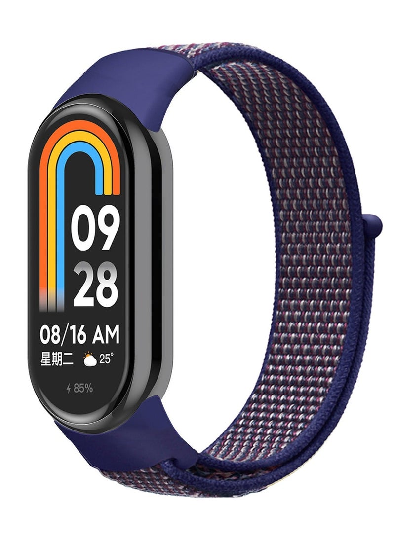 حزام نايلون متوافق مع سوار Xiaomi Mi Band 10/Mi Band 9 / Mi Band 8 ناعم قابل للتعديل للرجال والنساء