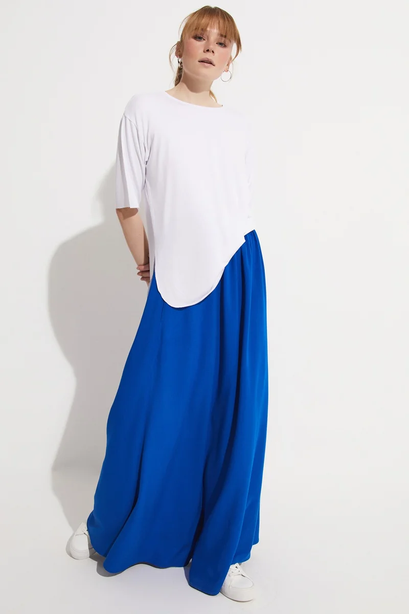 جون Elastic Waist Maxi 100% Viscose Skirt