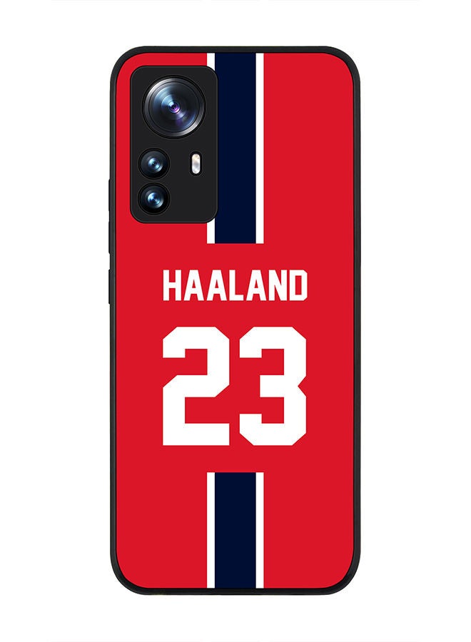 Stylizedd Rugged Black edge case for Xiaomi 12 / Xiaomi 12X Slim fit Soft Case Flexible Rubber Edges Anti Drop TPU Gel Thin Cover - Football Team - Norway Player Name - Haaland - Image 1