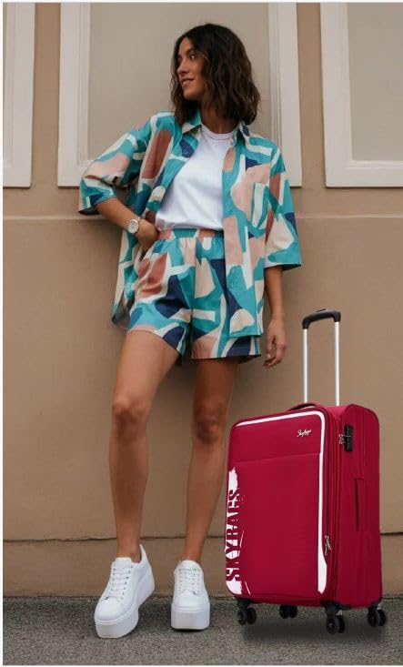 Skybags حقيبة ترولي هاردسايد بـ 8 عجلات من سكايباجز سبرينج | سحاب مضاد للسرقة | قفل بثلاثة أرقام | ضمان 5 سنوات | (أزرق، متوسط (69 سم)) - Image 4