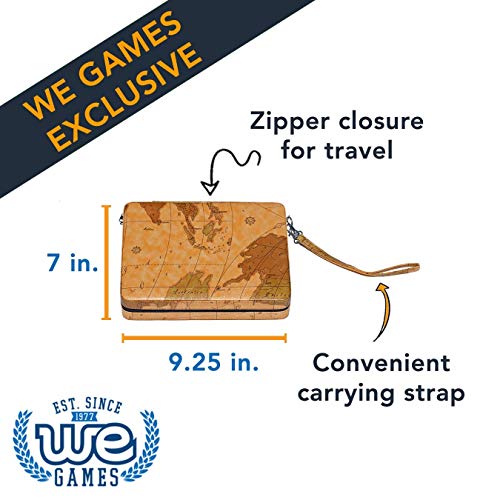 وي جيمز نلعب ألعاب Backgammon المغناطيسي مع علبة جلدية على غرار خريطة تان وحزام - حجم السفر - Image 3