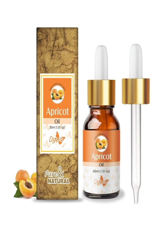 Crysalis Apricot (Prunus Armeniaca) Oil|100% Pure & Natural Undiluted Carrier Oil Organic Standard For Skin & Hair Care|Therapeutic Grade Oil, Adds Shine To Hair, Removes Marks - 30Ml With Dropper - Image 1