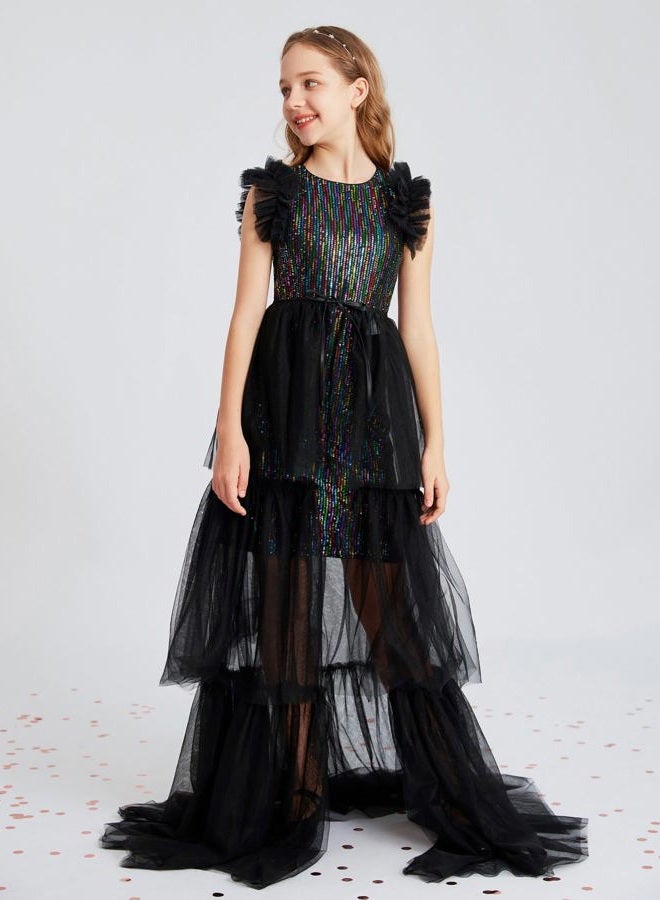 GRACE KARIN Tween Girls Dresses Size 12-14 Sequin Formal Pageant Birthday Christmas Party Communion Prom Maxi Dress - Image 3