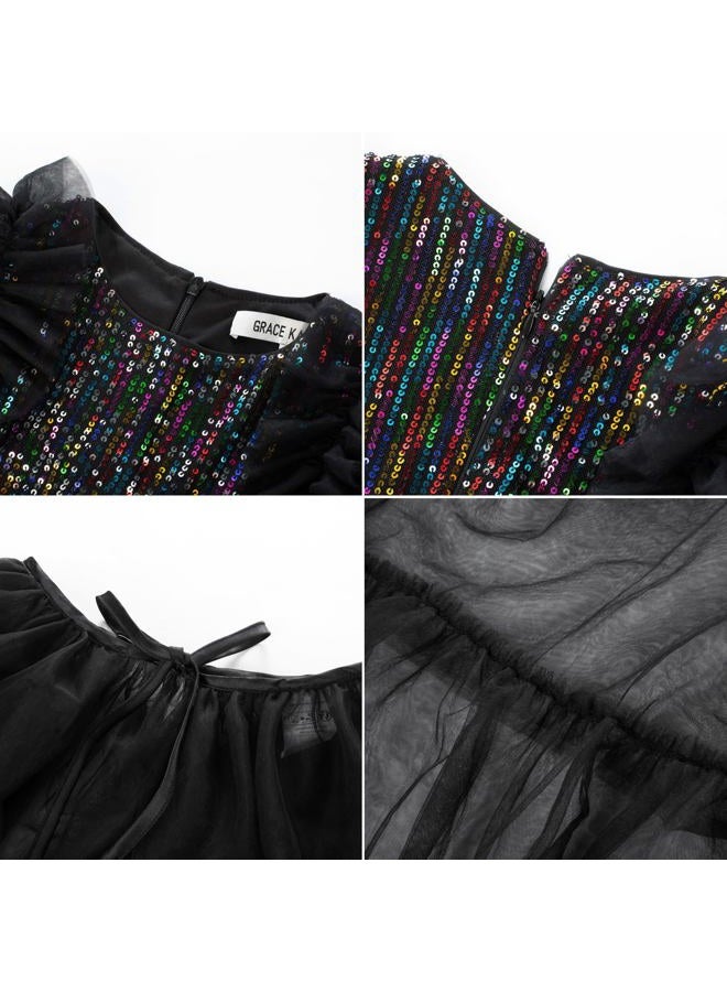 GRACE KARIN Tween Girls Dresses Size 12-14 Sequin Formal Pageant Birthday Christmas Party Communion Prom Maxi Dress - Image 5