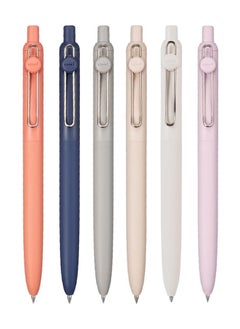Uniball 6-Piece Zento Retractable Rollerball Pen 0.7mm Tip Blue Ink Multicolour Barrels  - Image 1