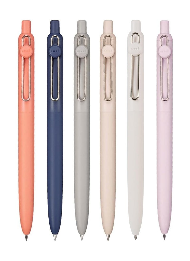 Uniball 6-Piece Zento Retractable Rollerball Pen 0.7mm Tip Blue Ink Multicolour Barrels  - Image 1