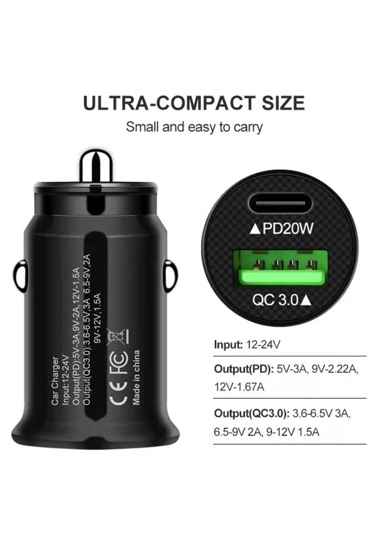 Luttec USB C Car Charger Adapter  Double Port 12-24V, Lighter USB A Charger for Auto Fast Charging Phone Tablet Charge for iPhone Pro Max iPad Pro Samsung Galaxy Xiaomi Pixel  - Image 1