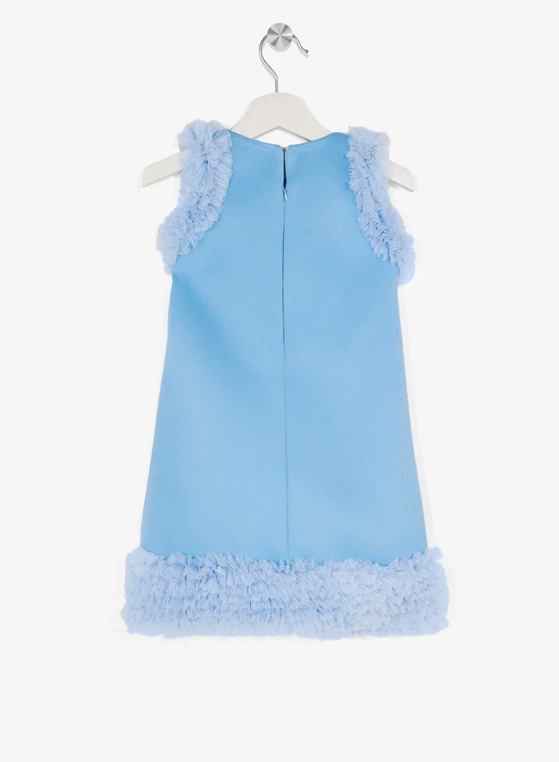 Little Golden Apple Little Cut Sleeve With Ruffle Dress