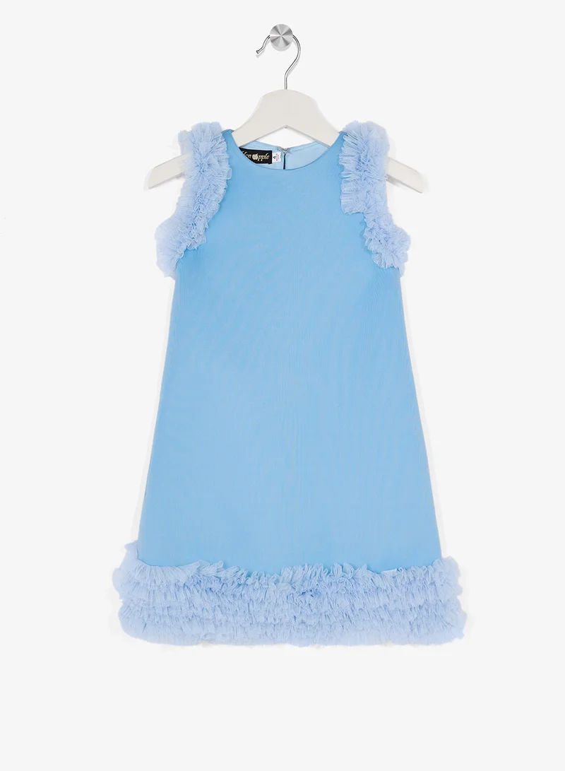 Little Golden Apple Little Cut Sleeve With Ruffle Dress
